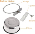 Kathson 2 Pack Bird Feeding Dish Cups, Stainless Steel bird bowls Parrot Feeders Water Cage Bowls with Clamp Holder Bird