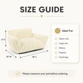 Pesonlook Cream White Plush Pet Sofa Bed for Cats and Small Dogs, 30 x 20 x 10 in Luxury Ribbed Cat Couch with Raised Ba