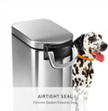 simplehuman 35 Liter, 40 lb / 18.1 kg X-Large Pet Food Storage Container for Dog Food, Cat Food, and Bird Feed