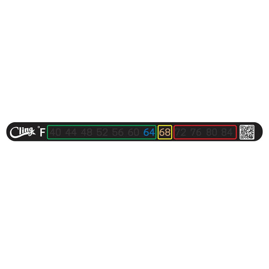 Temperature Tape - Stick on Fly Fishing Thermometer for Flat Surfaces - Highlight Safe and Unsafe temperatures for Trout