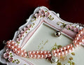Luxury 2 Row Pearls Rhinestones Pet Cat Dog Necklace Collar Jewelry with Bling Crystal Ball Charm Pendant for Pets Cats 