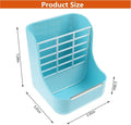 Rabbit Feeder, Hay Food Bin Feeder, Pink (Plastic), Adjustable, Removable Grass Rack, Stainless Steel Edge, for Rabbit, 
