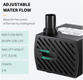 Uniclife Pet Replacement Pump 60 GPH 2W 2ft High Lift Quiet Pump for Smart Pet Fountains 12 V Compact Submersible Water 