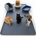 Cat Litter Mat 51" x 25.6" XL Silicone Litter Box Mat, Waterproof Non-Slip Kitty Litter Mat - Easy to Clean for Multi-Cat & Automatic Litter Boxes, Cat Mat for Litter Box with Raised Lip