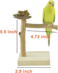 Wood Bird Stands Feeder Toys, Tabletop Portable Training Parrots Perch