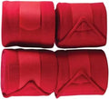Fleece Horse Polo Wraps Set of 4 Bandages 4" Width, 3 Meters Length (Red)