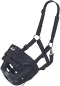 TOUGH1 Easy Breathe Easy GRAZING Horse Muzzle, Black, Large Horse