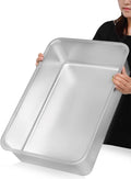Kichwit Extra Large Stainless Steel Open Cat Litter Box with High Sides, Metal Litter Pan for Cat, 23.6 x 15.7 x 5.9 Inches