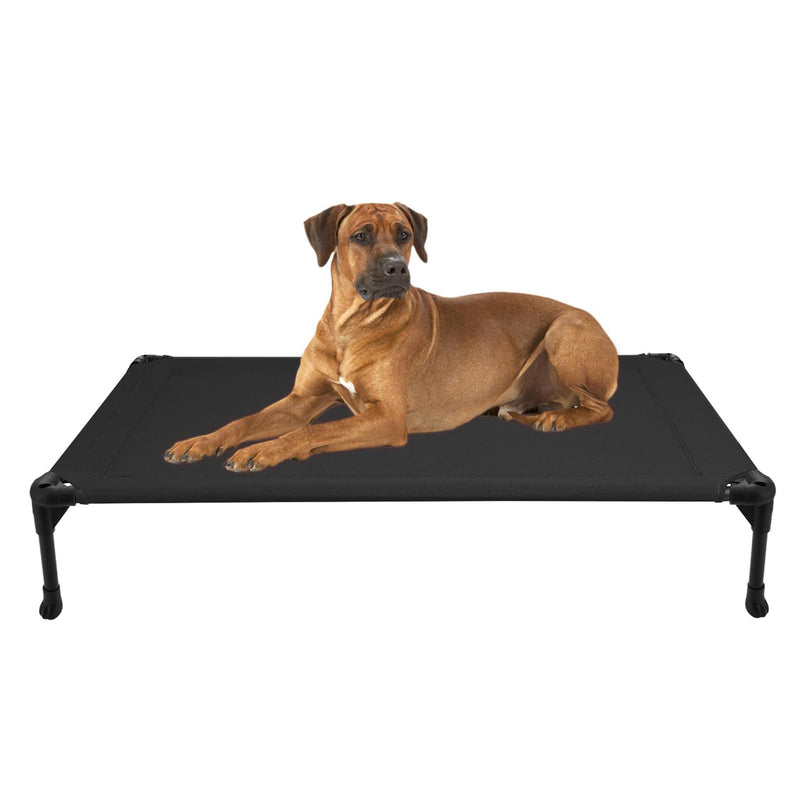 Veehoo Outdoor Elevated Dog Bed Large Sized Dogs, Large Cooling Raised Dog Cots Beds Training Platform Off Ground Hammock with Breathable Mesh, No-Slip Feet, 42