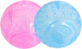 2Pcs Blue and Pink Hamster Balls Transparent Dwarf Hamster Exercise Balls Running Wheel Gerbil Toys, Small Animals, Smal