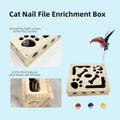 Cat Scratch Puzzle Enrichment Box, Cat Nail File Enrichment Box Sandpaper, Interactive Cats Treat Toy Stress Free, Scrat