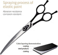 Fenice 8.0 inch Dog Grooming Curved Scissors with Jeweled Screw for Pets Japan 440C Stainless Steel Sharp Blade Light We