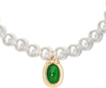 Accesyes Cat Dog Sparkle Jewelry Pearl Collar Puppy Kitten Rhinestone Pendant Adjustable Charm Necklace for Small Pets Wedding Photography 2 Pack (Purple and Emerald Green)