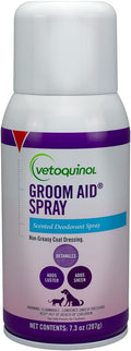 Vetoquinol Groom Aid Spray - Non-Greasy Grooming Spray for Cats & Dogs - Supports Silky Coat & Tangle-Free Fur - Quick Absorbing Fur Conditioner - Fresh Scent - 7.3 oz