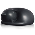 FUFYUKEY Cat Urn, Black Resin, Sleeping Kitty Pet Memorial Keepsake Funeral Urn for Cats Ashes, Up to 8kg, 7.87 x 7.87 x 3.15 inches