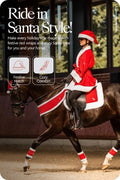 Horze Santa Faux Fur Polyester Christmas Horse Leg Wraps | Pack of Four - Red - One Size