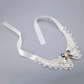 Pet Beautiful Pearl Necklace, Teddy Adjustable Bow Tie with Pearl Dogs Neck Collar Wedding Party Pets Headwear for Pets 