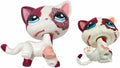 2pcs/Set Custom Pet Shop Toy Flocked Cat Collie Great Dane Cocker Spaniel Dachshund Dog with Baby Puppy Kitten OOAK