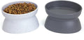 Kitty City Elevated Cat Bowls (Set of 2), Whisker-Friendly Raised Cat Food & Water Dishes, Modern Pedestal Design, Dishw