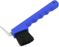 RLECS Horseshoe Hook Brush Portable Hoof Pick Cleaning Brush with Soft Touch Rubber Handle Stable Cleaning Tool Blue Tot
