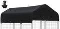 Outdoor Dog Kennel Cover 8'Dx4'W UV Resistant Waterproof Full Coverage for Dog Kennel Replacement Cover