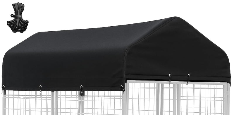 Outdoor Dog Kennel Cover 8'Dx4'W UV Resistant Waterproof Full Coverage for Dog Kennel Replacement Cover