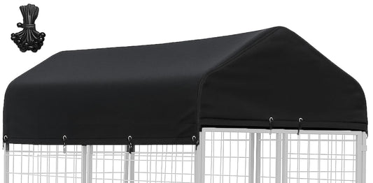 Outdoor Dog Kennel Cover 8'Dx4'W UV Resistant Waterproof Full Coverage for Dog Kennel Replacement Cover