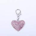 Dog and cat shiny heart shape full rhinestone charm pendant