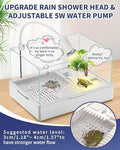 MoonOrange Turtle Tank Kit(Tank + Light + Water Pump), Acrylic Turtle Tank Starter Kit with Two Rain Shower Head, Adjust
