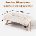 valigogo Cloud-Soft Cat Window Sill Perch with Zipper Designed Cushioned Bed, Supportive Cat Window Seat with Premium Solid Wood & Sturdy Metal Frame, Pet Hammock Bed for Large Cats (Large, White)