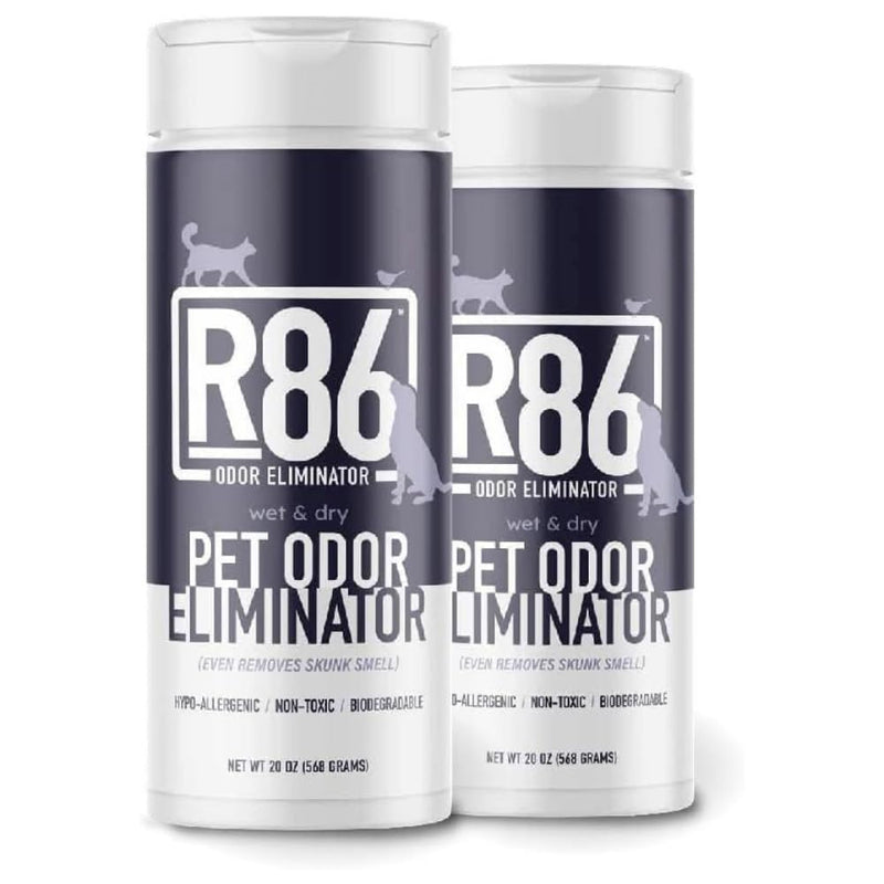R86 Pet Odor Eliminator, Removes Odor from Litter Boxes, Carpet, and Hard Surfaces, Even Removes Skunk Smell from Cats & Dogs, Plant Based Formula, Use Wet or Dry, Hypoallergenic & Biodegradable