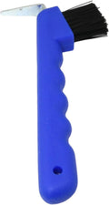 RLECS Horseshoe Hook Brush Portable Hoof Pick Cleaning Brush with Soft Touch Rubber Handle Stable Cleaning Tool Blue Tot