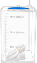 Aquarium Choice Acryli Made Liquid Storage Bucket Dosing Pump Reservoir Container (4.25 * 4.25 * 6.5 Inch;1500ml/1.5L（Bl
