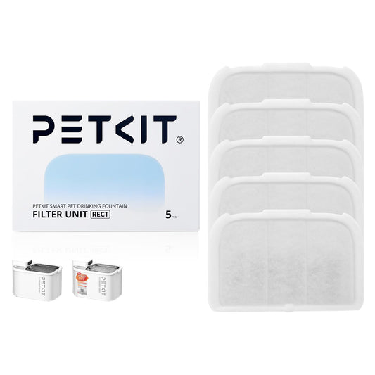 PETKIT Filter Unit Rect for EVERSWEET MAX Cordless Water Fountain, Replacement for 105 fl oz/3L Automatic Cat Fountain, 5 pack