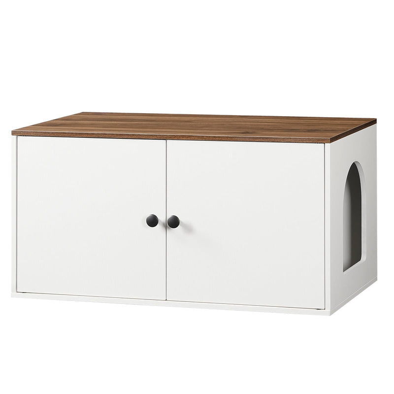 HOOBRO Cat Litter Box Enclosure, Hidden Litter Box Furniture with Side Entry, Litter Box Cabinet, Indoor Cat House, End Side Table, 31.5