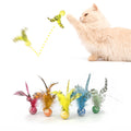 ZAYLUMO Feather Chase & Fetch Balls for Indoor Cats – 5 Pack Durable Rubber Cat Toys with Natural Feathers, Interactive Exercise & Hunting Play, Bouncy Balls for Active Kittens and Adult Cats