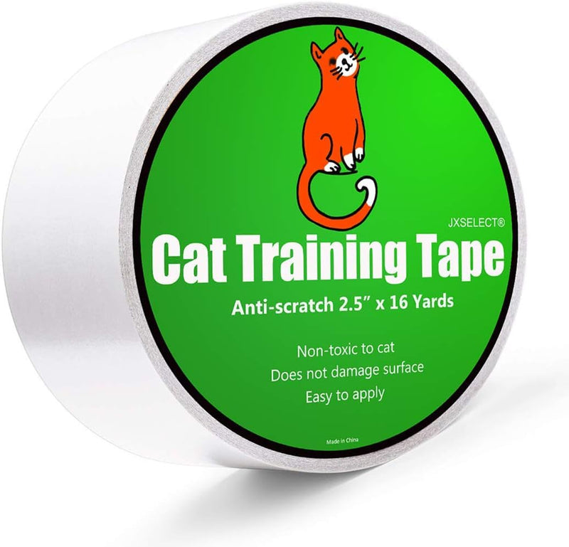 Anti-Scratch Tape for Furniture - Stop Cats from Scratching Couch, Chair Corners, Door Frames, Countertops, and Carpets, Clear Double-Sided Cat Training Tape, 2.5