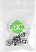 UKCOCO Dog Collar Bell : 6Pcs 16MM Metal Pet Collar Bells with Key Ring for Small Dogs Cats, Clear Sound (Silver)