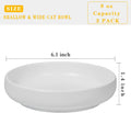 Ceramic Cat Bowls,Shallow Cat Dishes for Food and Water, 6 inch Matte Finish Wide Cat Food Bowl,Whisker Fatigue Free Pet Puppy Kitten Bowl Set of 3,Dishwasher Safe