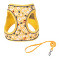 Step in Dog Harness and Leash Set, Flower Adjustable Easy Walk Puppy Harnesses, Soft Mesh Pet Vest Harness Small Size Dog Adjustable No Pull Dog Harness for Small Medium Dogs(Bee, S)