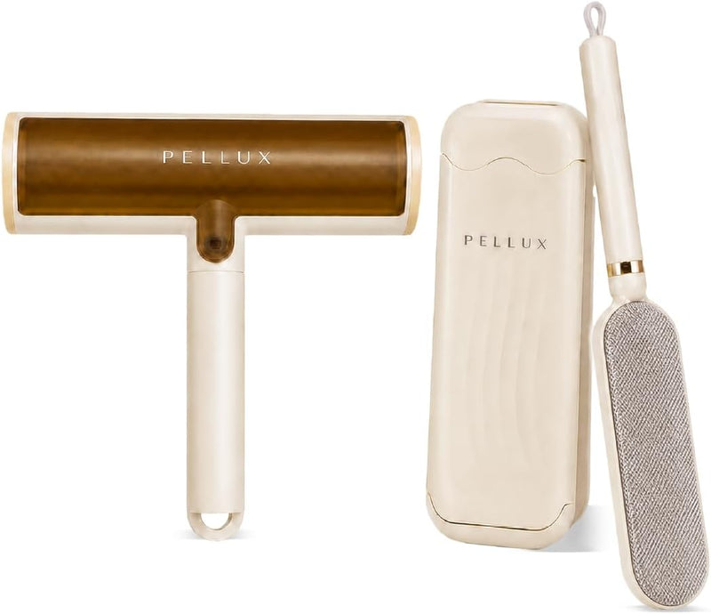 2-in-1 Pet Hair Remover Kit - Reusable Lint Roller & Fabric Brush for Dog and Cat Hair, Self-Cleaning Fur Removal Tool f