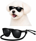 G014 Dog Small Breed up to 15lbs Pet Cat Puppy 80s Retro Sunglasses (Black)