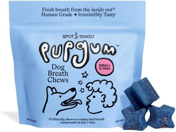 Spot & Tango PupGum Dog Dental Chews for Fresh Breath & Clean Teeth – Clinically Proven Ingredients – Human-Grade, Vet-Developed Daily Dental Treats for Dogs – Made in USA