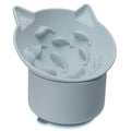Bikabpet Silicone Cat Slow Feeder, Elevated Slow Feeder Bowl Tilt Design, Suitable for Dry and Wet Food, Adjustable Angle, Cat Food Puzzle with Suction Cup(Gray)