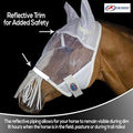Derby Originals Reflective Safety Horse Fly Mask with Ears and Nose Cover Fringes