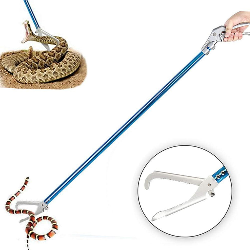 60in Snake Catcher Tongs Reptile Grabber Zigzag Wide Jaw Handling Tool Set
