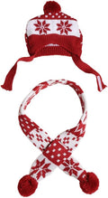 Dog Hat & Scarf Set, Dog Knitted Hat Pet Christmas Winter Warm Caps Cute Accessories Neck Ear Warmer Hood Warm Scarf Par