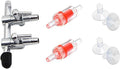 Aquarium Air Pump Splitter 7 in 1 Set 2-Way Air Flow Control Lever Valve & 2 Non-Return Check Valves & 4 Suction Cups fo