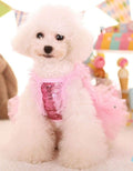 Fashion Sweet Puppy Dog Blingbling Princess Skirt Pet Dog Lace Cake Camisole Tutu Dress Pink Medium