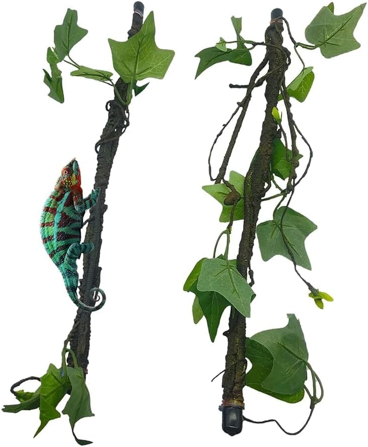 BNOSDM Reptile Climbing Branch Flexible Bend-A-Branch Jungle Vines Terrarium Plant Decoration with Suction Cup for Crest